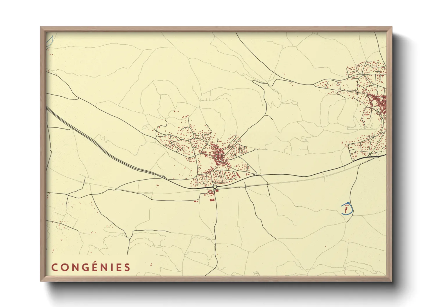 Une affiche de carte sur Congénies