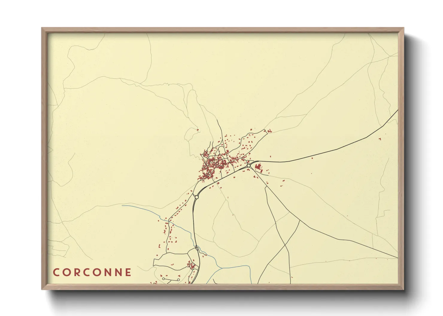 Une affiche de carte sur Corconne