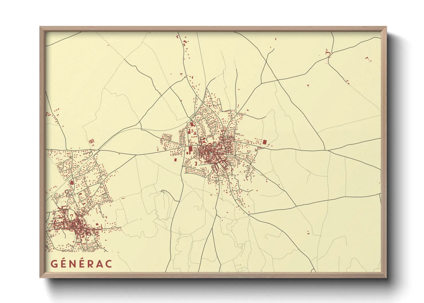 Une affiche de carte sur Générac