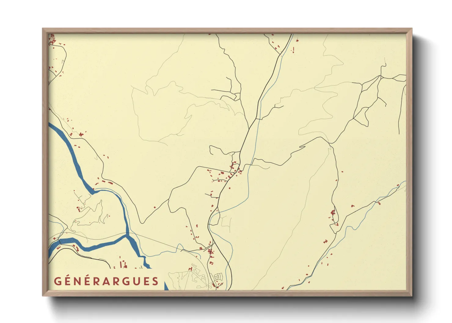 Une affiche de carte sur Générargues