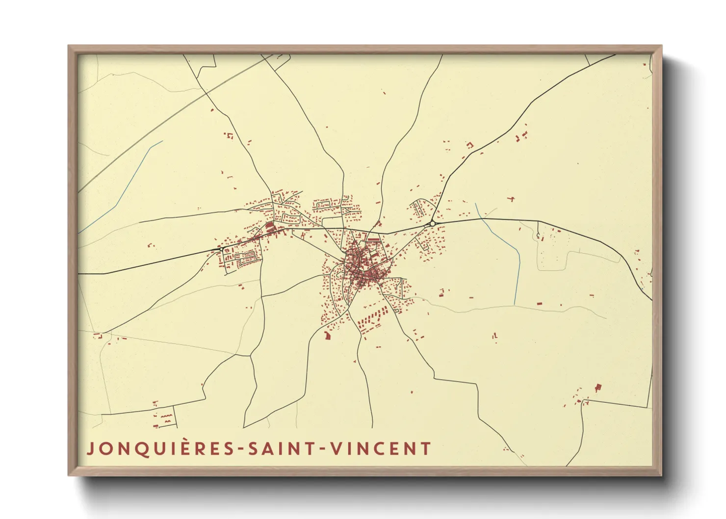 Une affiche de carte sur Jonquières-Saint-Vincent