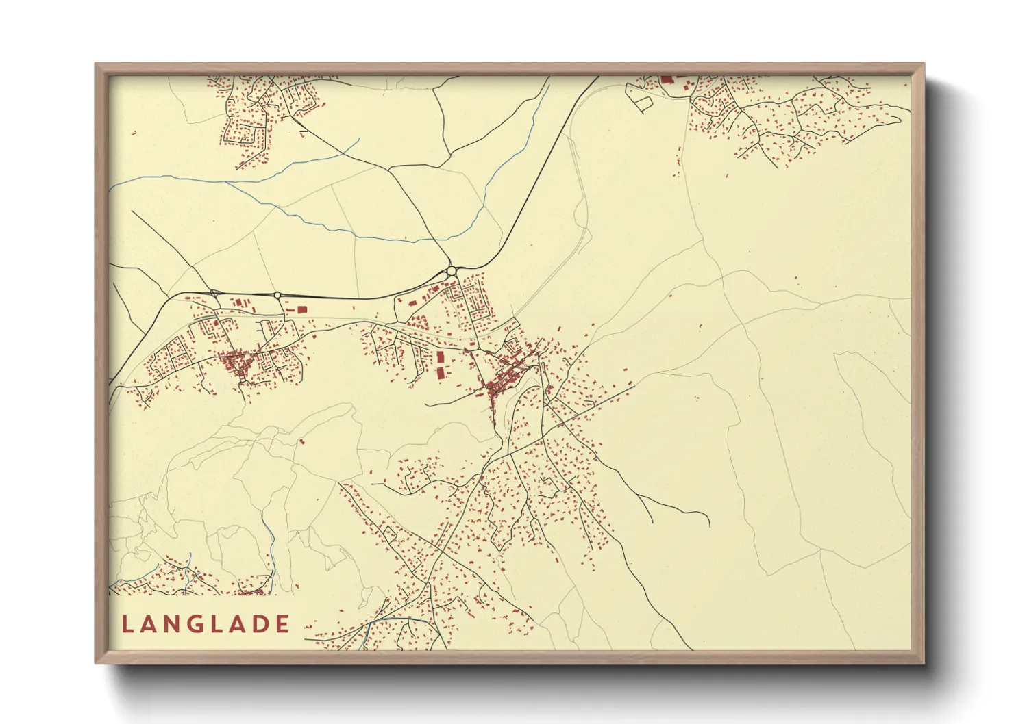 Une affiche de carte sur Langlade