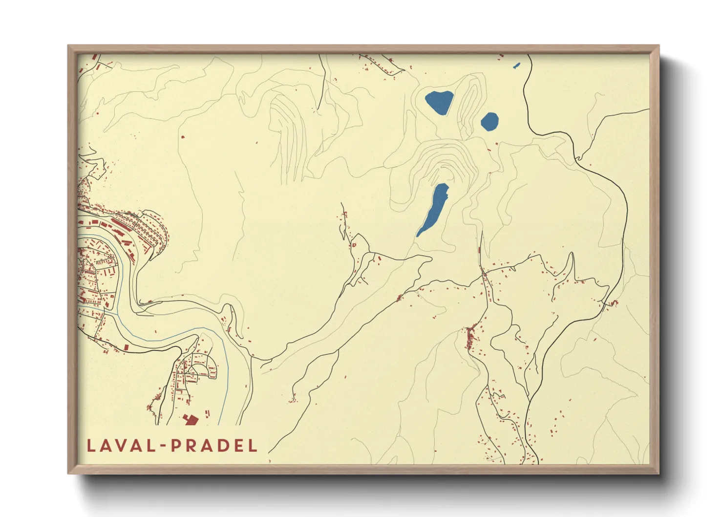 Une affiche de carte sur Laval-Pradel