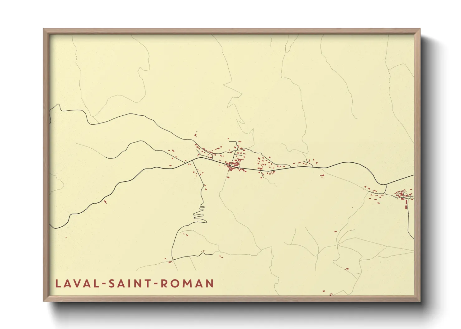 Une affiche de carte sur Laval-Saint-Roman