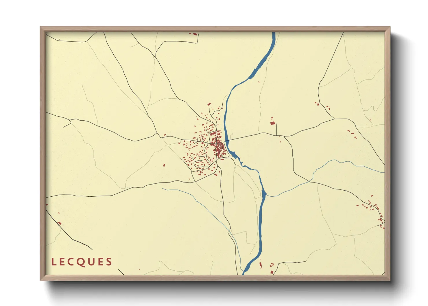 Une affiche de carte sur Lecques