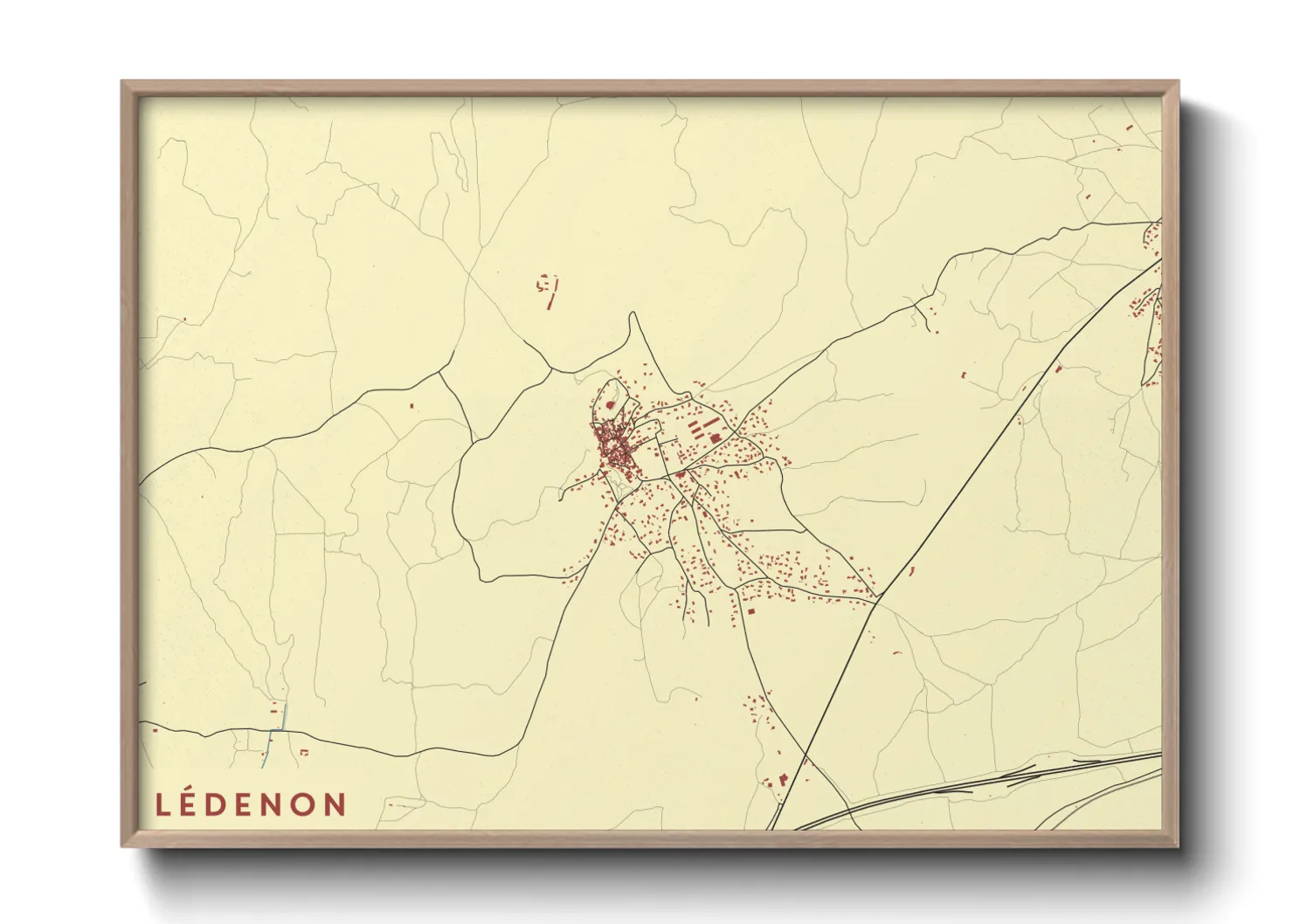 Une affiche de carte sur Lédenon