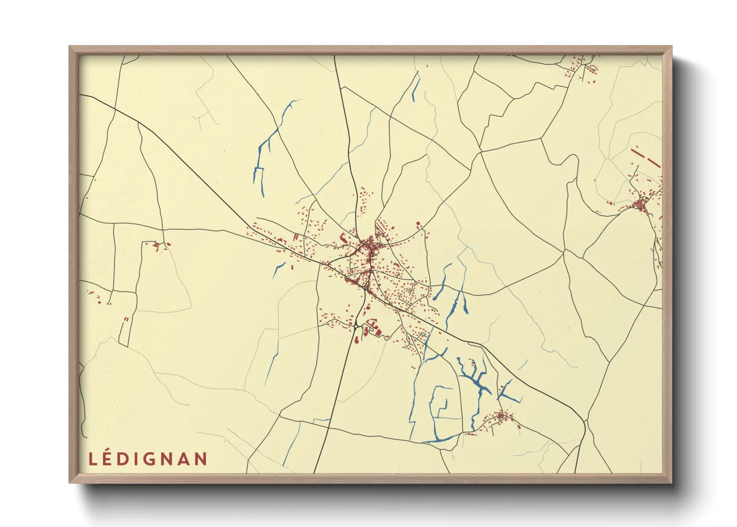 Une affiche de carte sur Lédignan