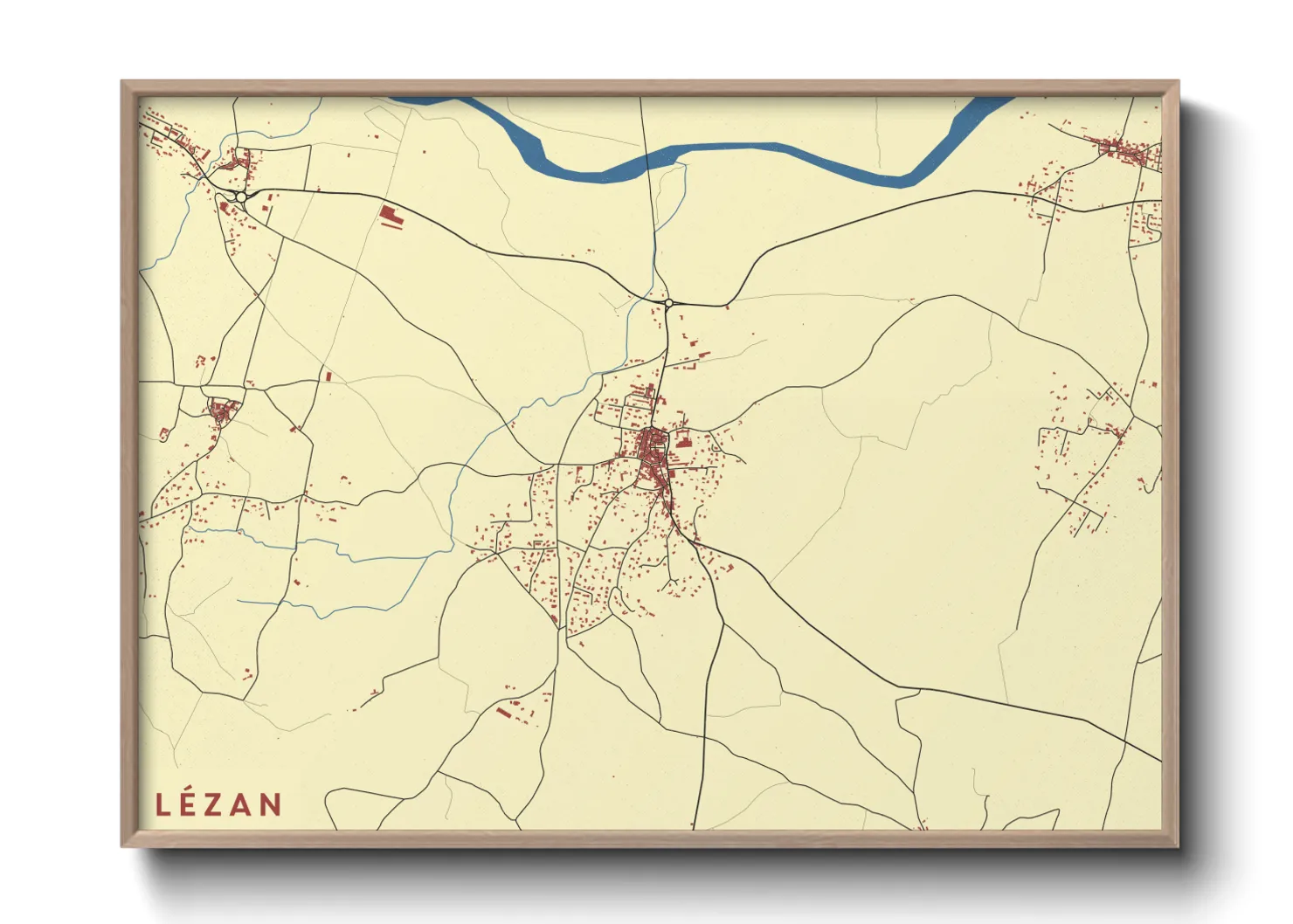 Une affiche de carte sur Lézan