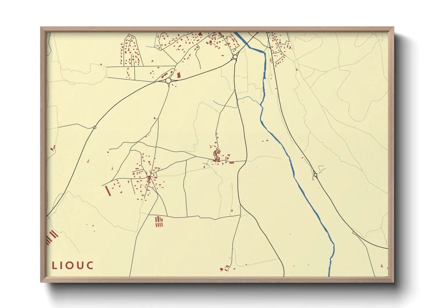 Une affiche de carte sur Liouc