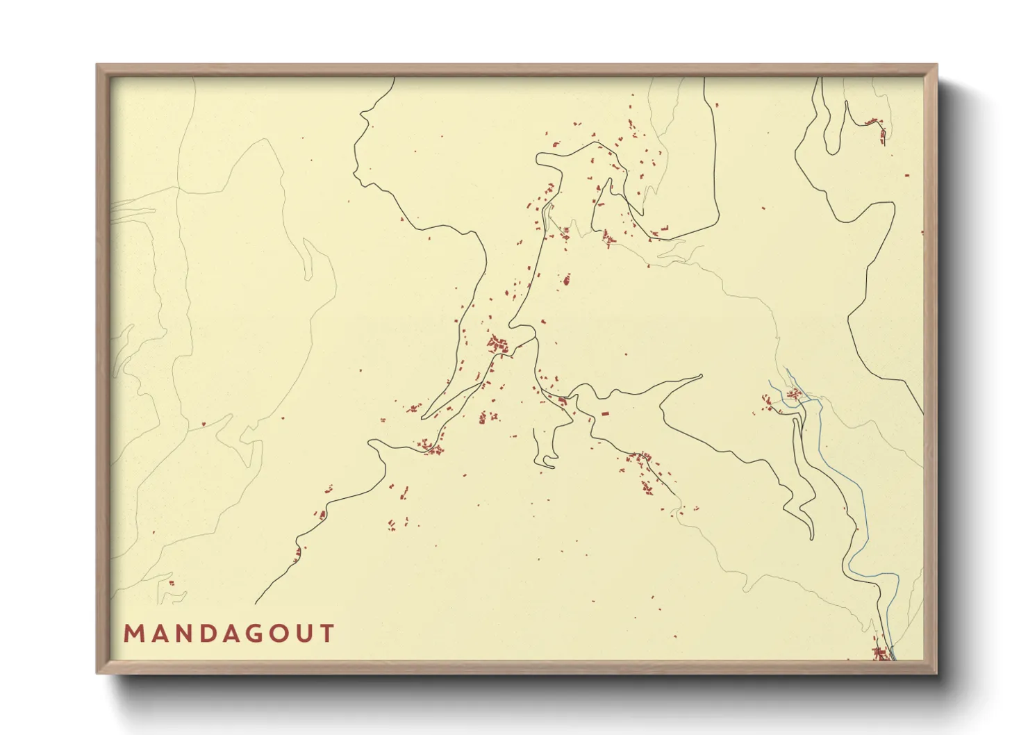 Une affiche de carte sur Mandagout