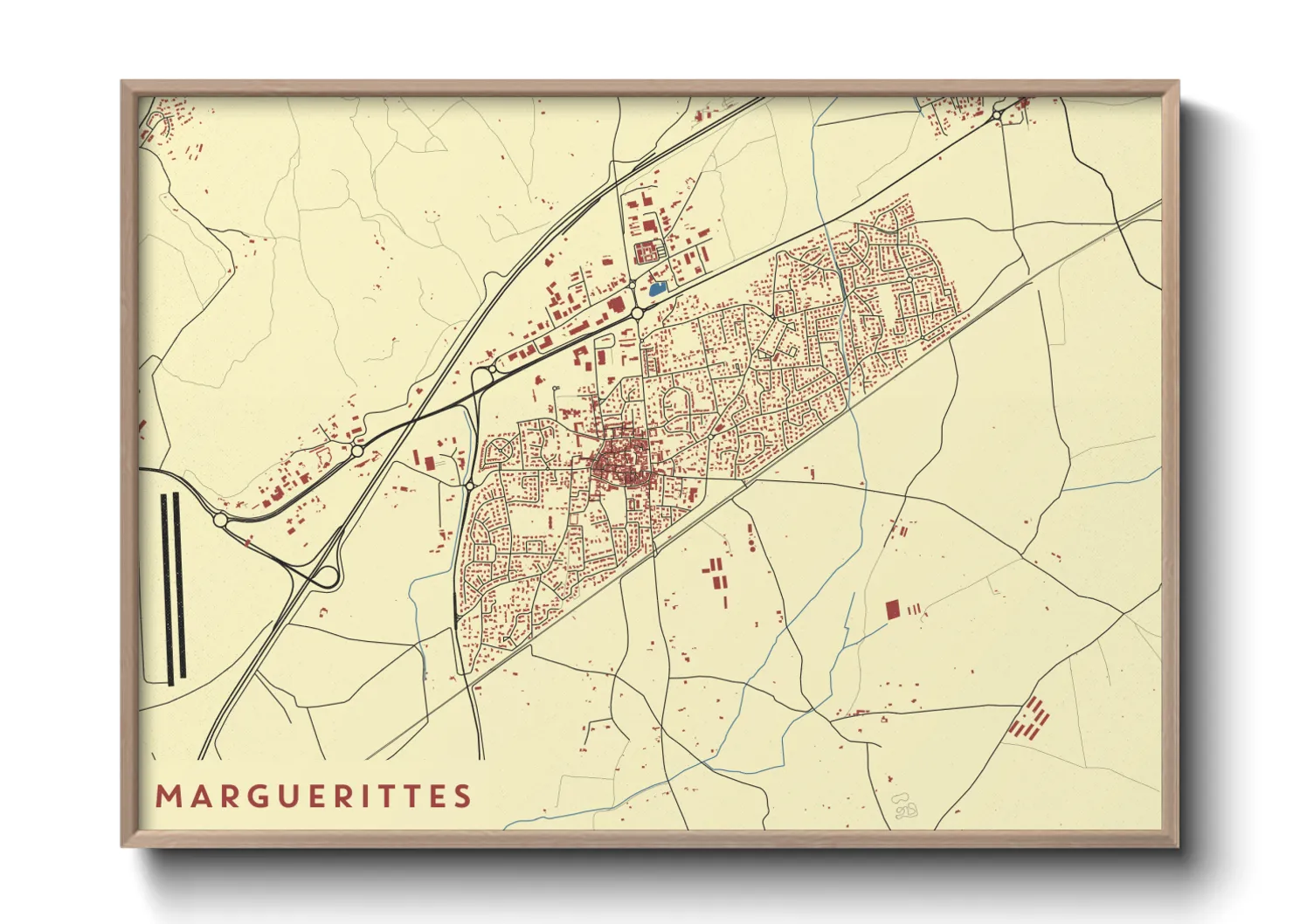 Une affiche de carte sur Marguerittes
