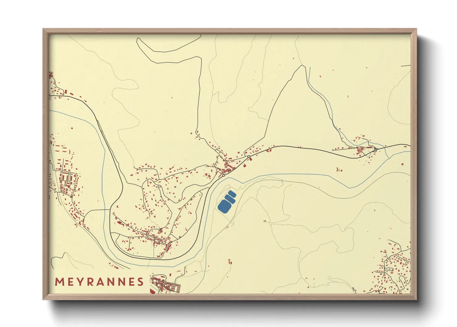 Une affiche de carte sur Meyrannes