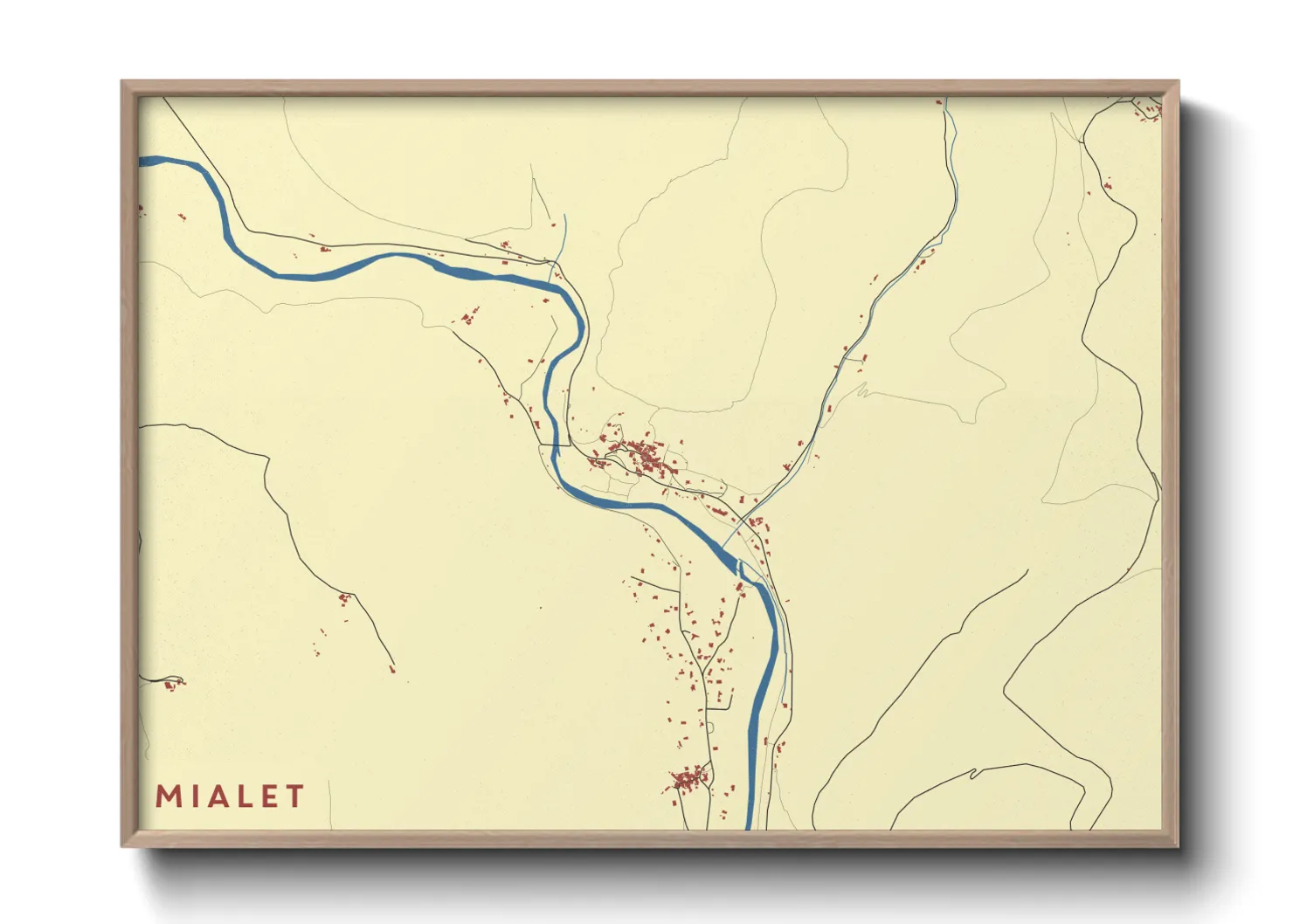 Une affiche de carte sur Mialet
