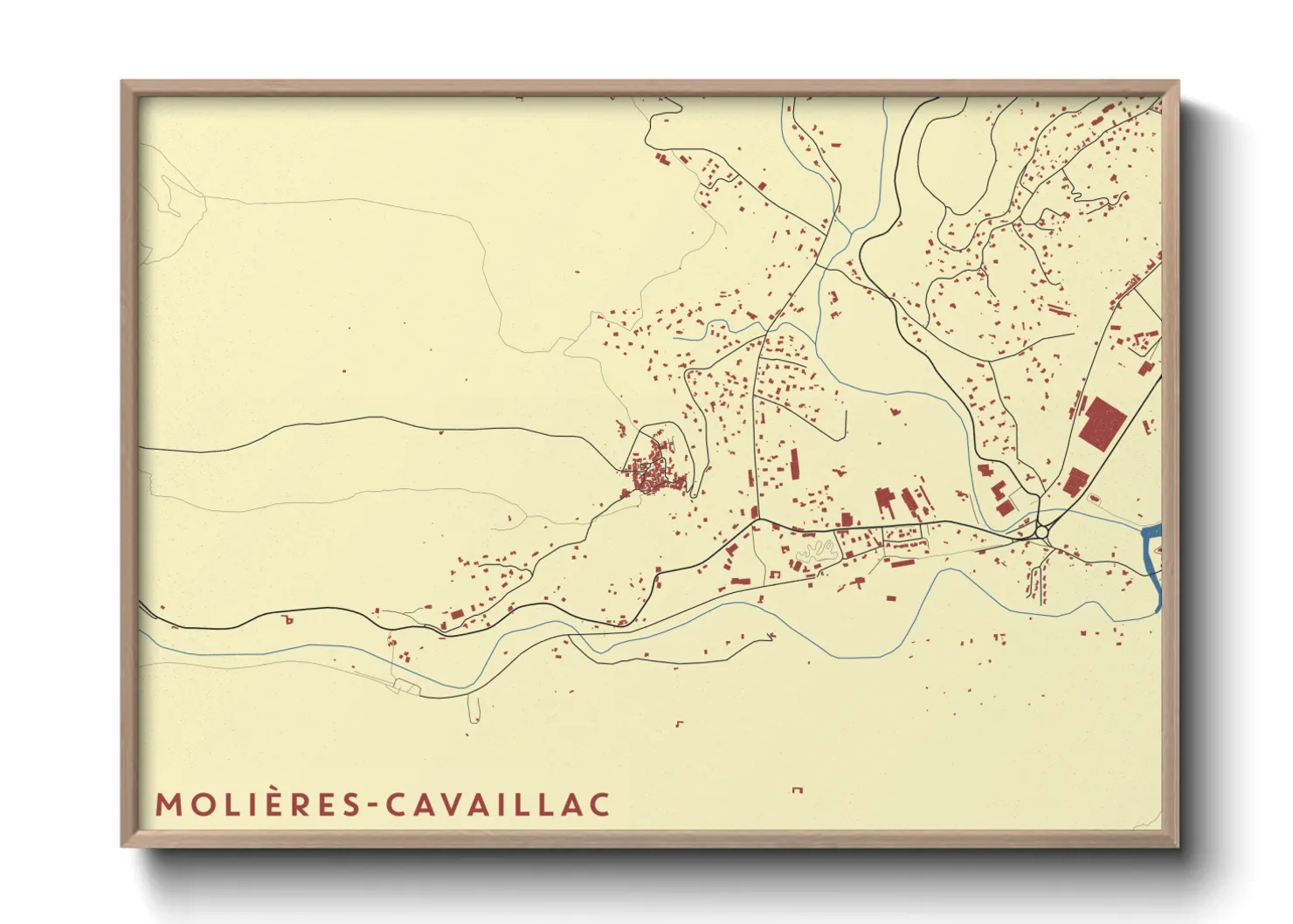 Une affiche de carte sur Molières-Cavaillac