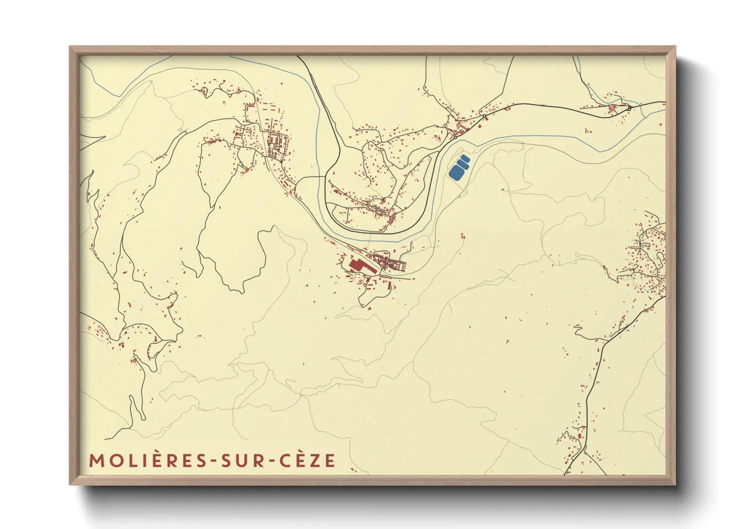 Une affiche de carte sur Molières-sur-Cèze