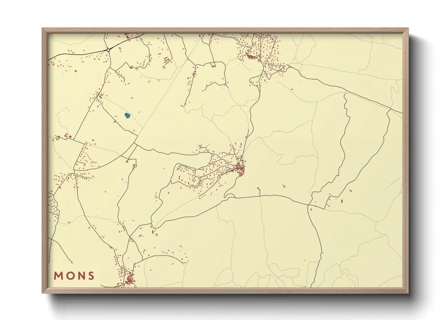 Une affiche de carte sur Mons