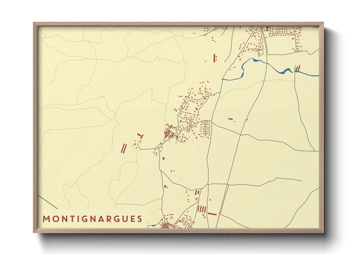 Une affiche de carte sur Montignargues