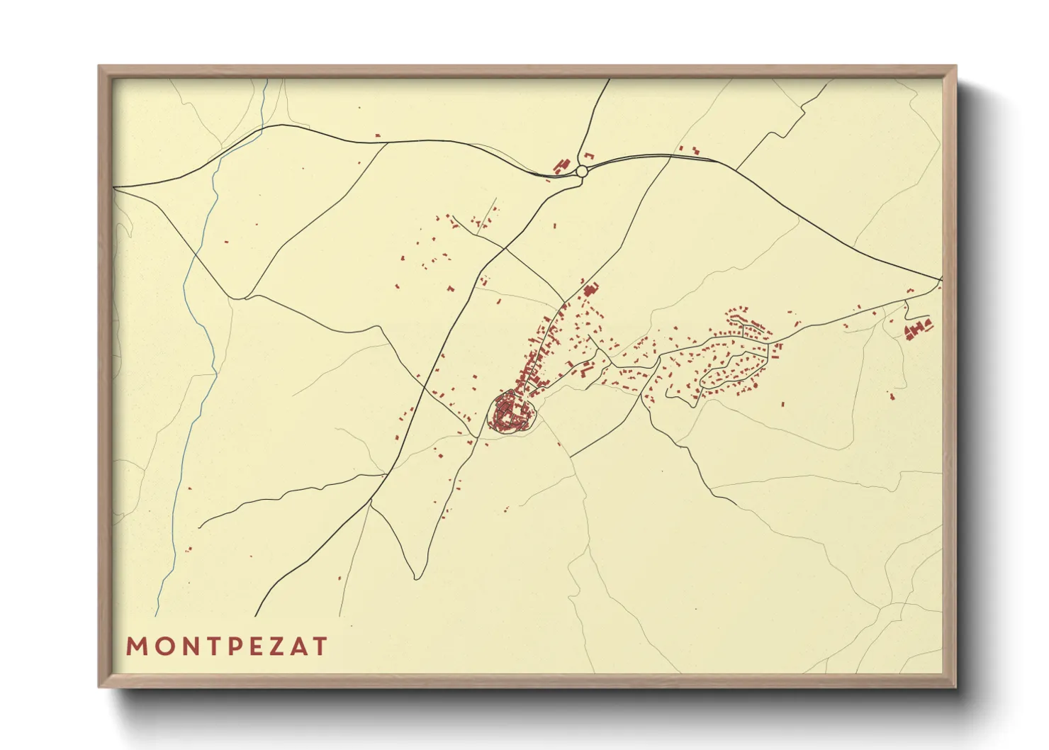 Une affiche de carte sur Montpezat