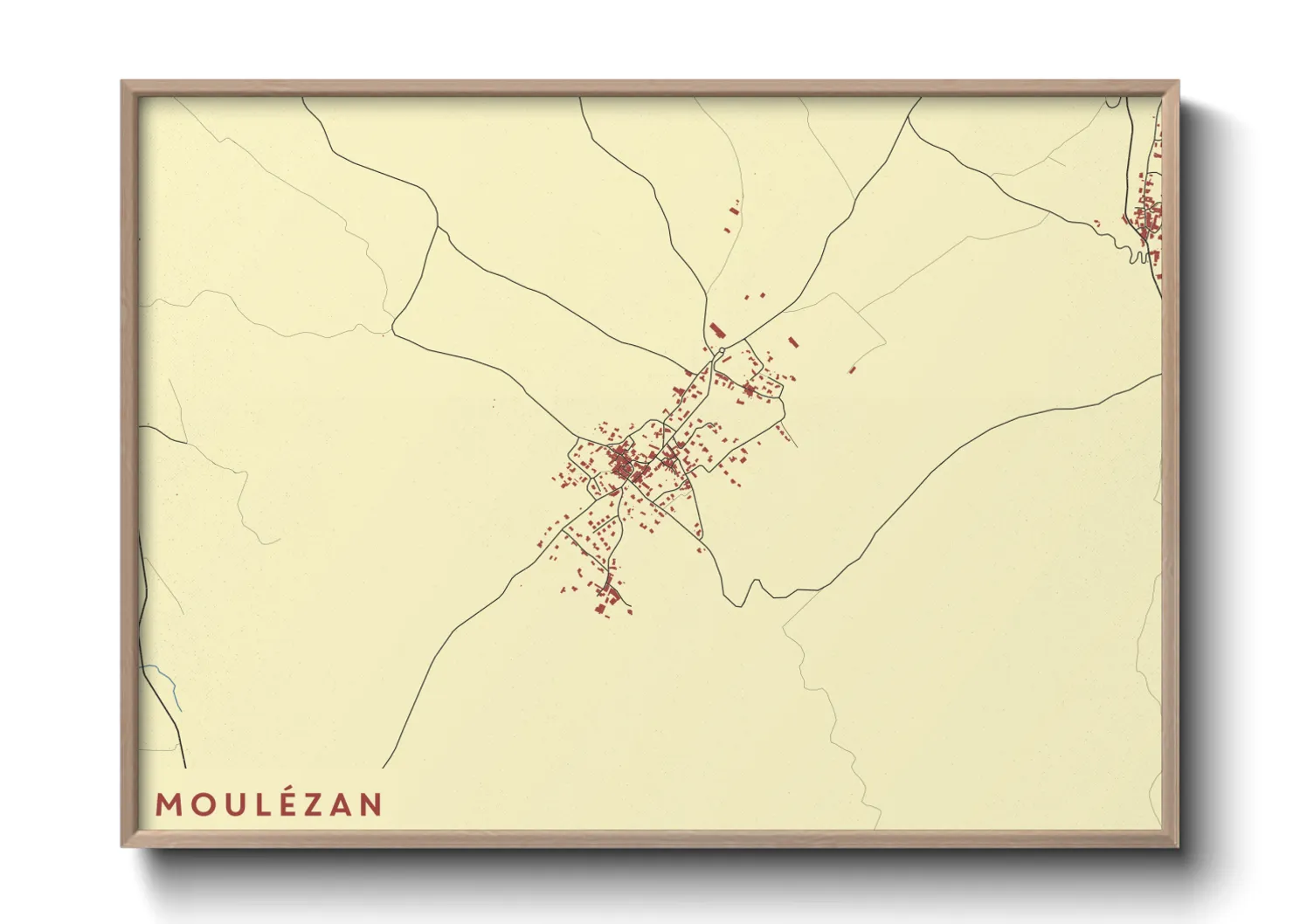 Une affiche de carte sur Moulézan
