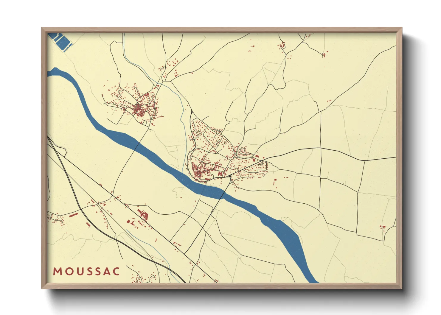 Une affiche de carte sur Moussac