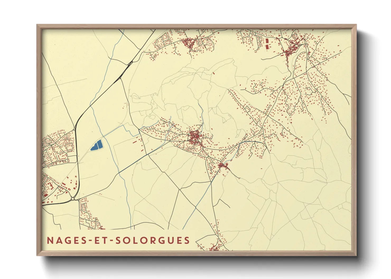 Une affiche de carte sur Nages-et-Solorgues