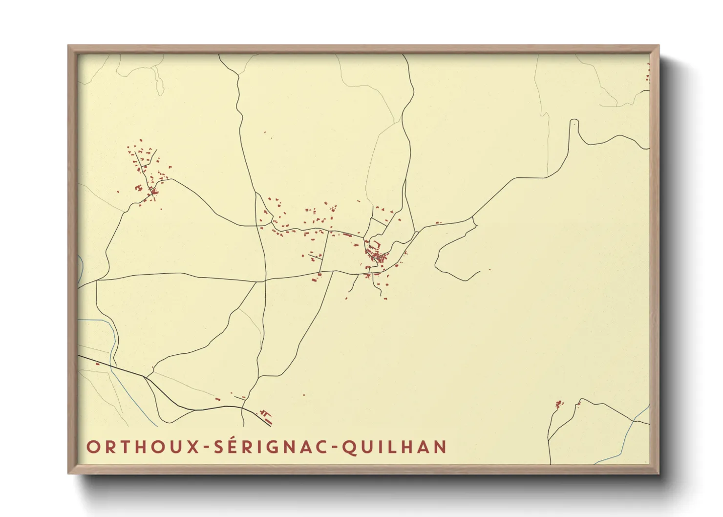 Une affiche de carte sur Orthoux-Sérignac-Quilhan
