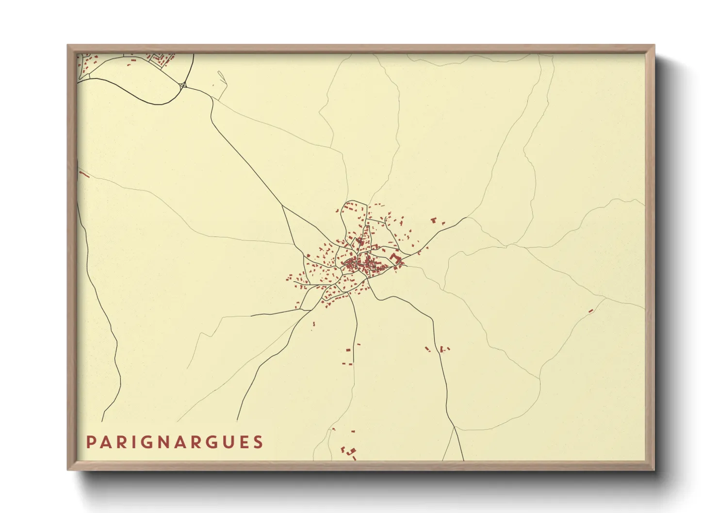Une affiche de carte sur Parignargues