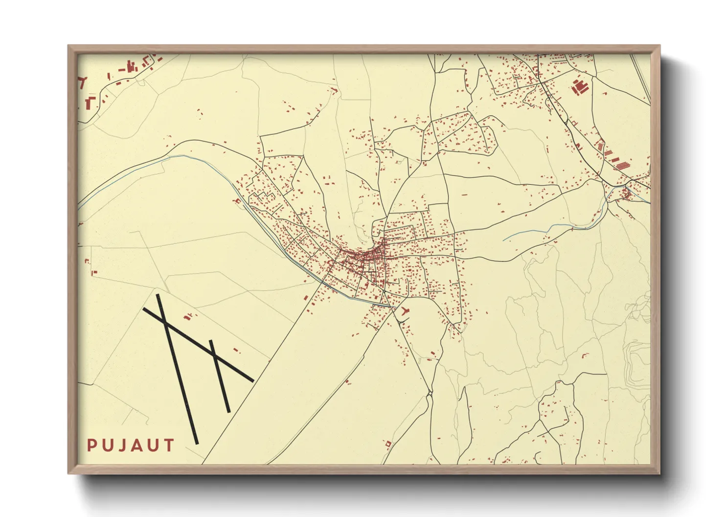 Une affiche de carte sur Pujaut