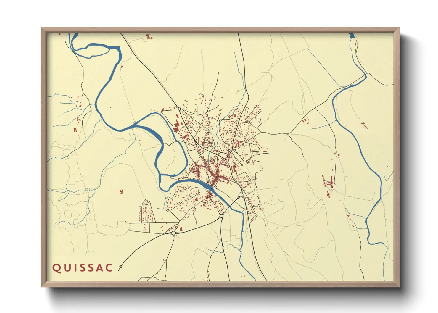 Une affiche de carte sur Quissac