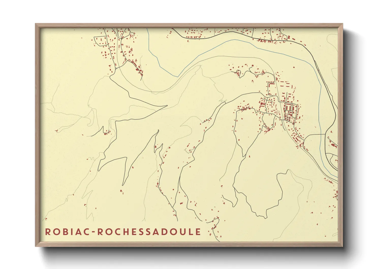 Une affiche de carte sur Robiac-Rochessadoule