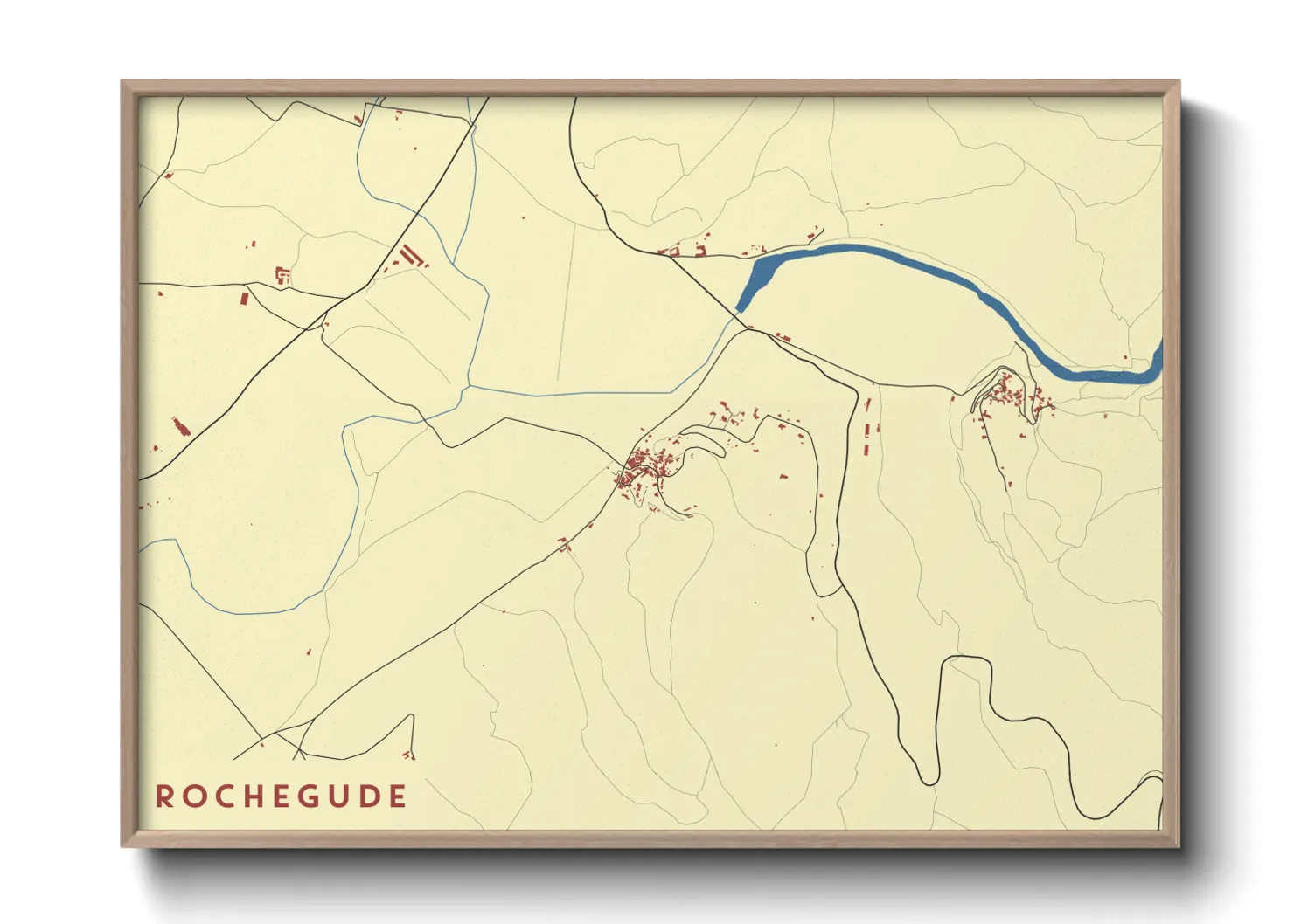 Une affiche de carte sur Rochegude