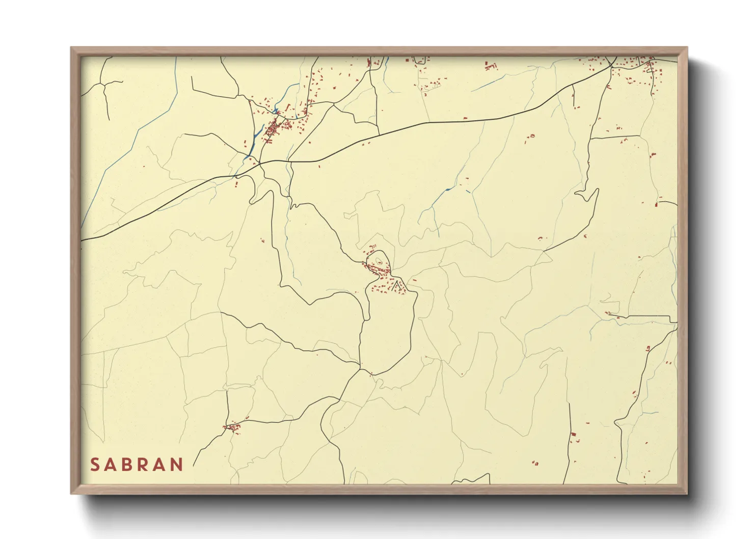 Une affiche de carte sur Sabran