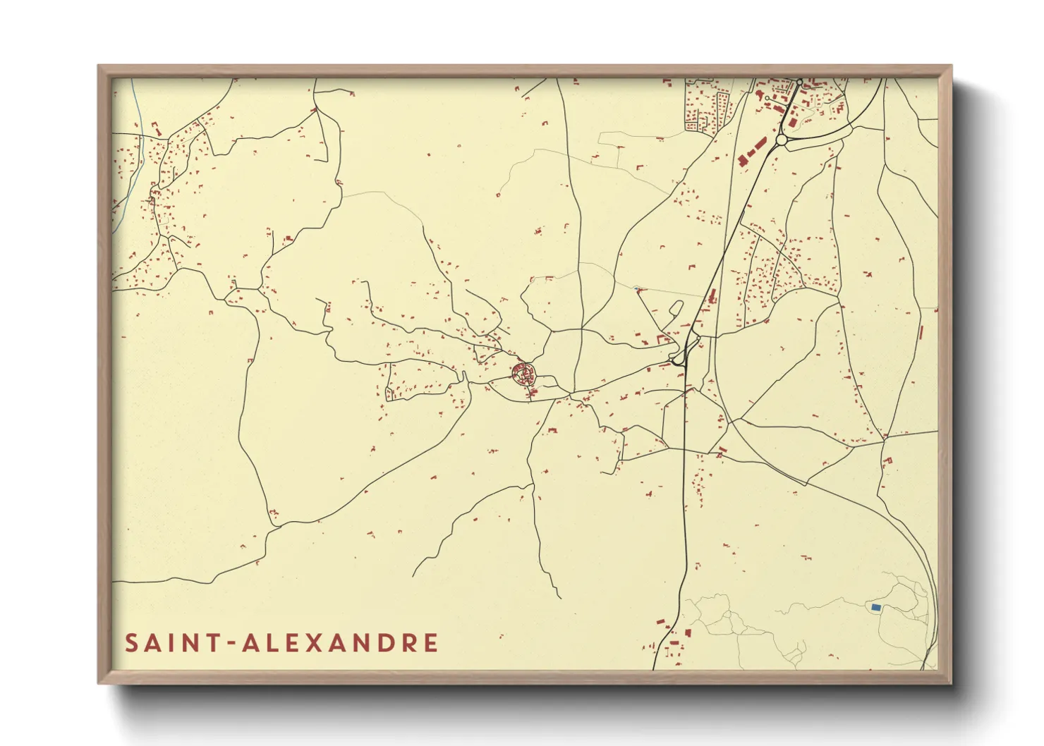 Une affiche de carte sur Saint-Alexandre