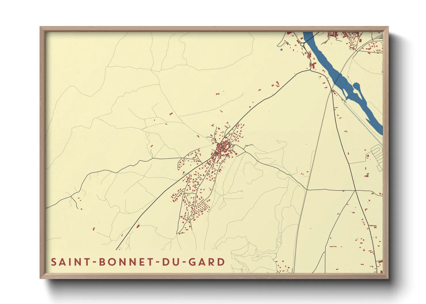 Une affiche de carte sur Saint-Bonnet-du-Gard
