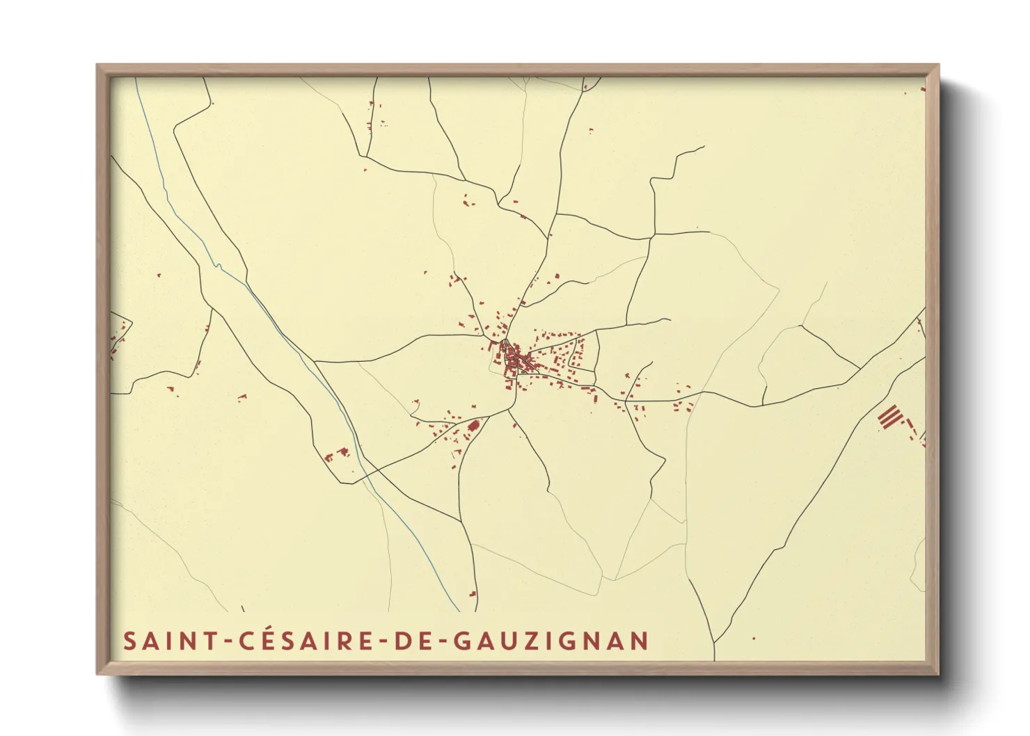Une affiche de carte sur Saint-Césaire-de-Gauzignan