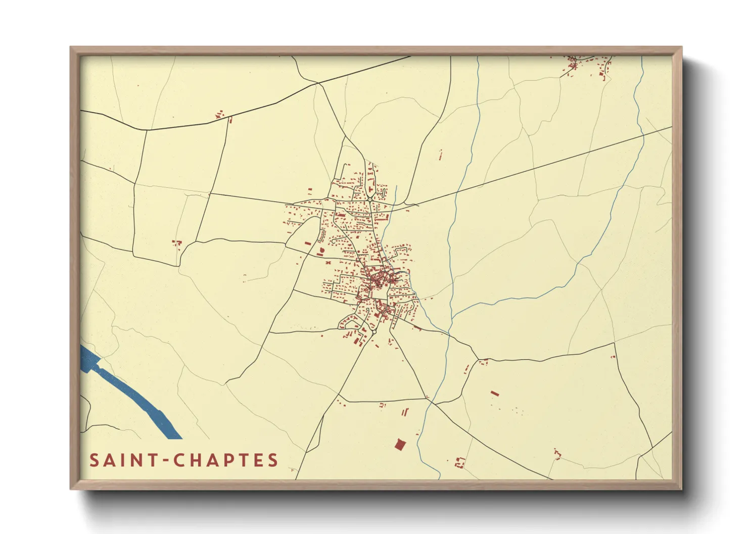 Une affiche de carte sur Saint-Chaptes