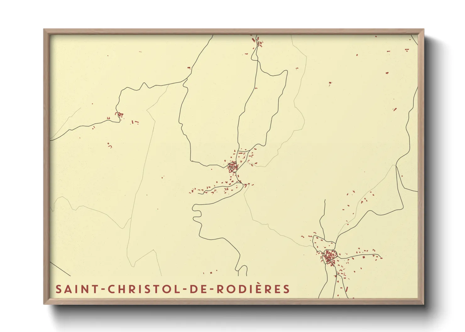 Une affiche de carte sur Saint-Christol-de-Rodières