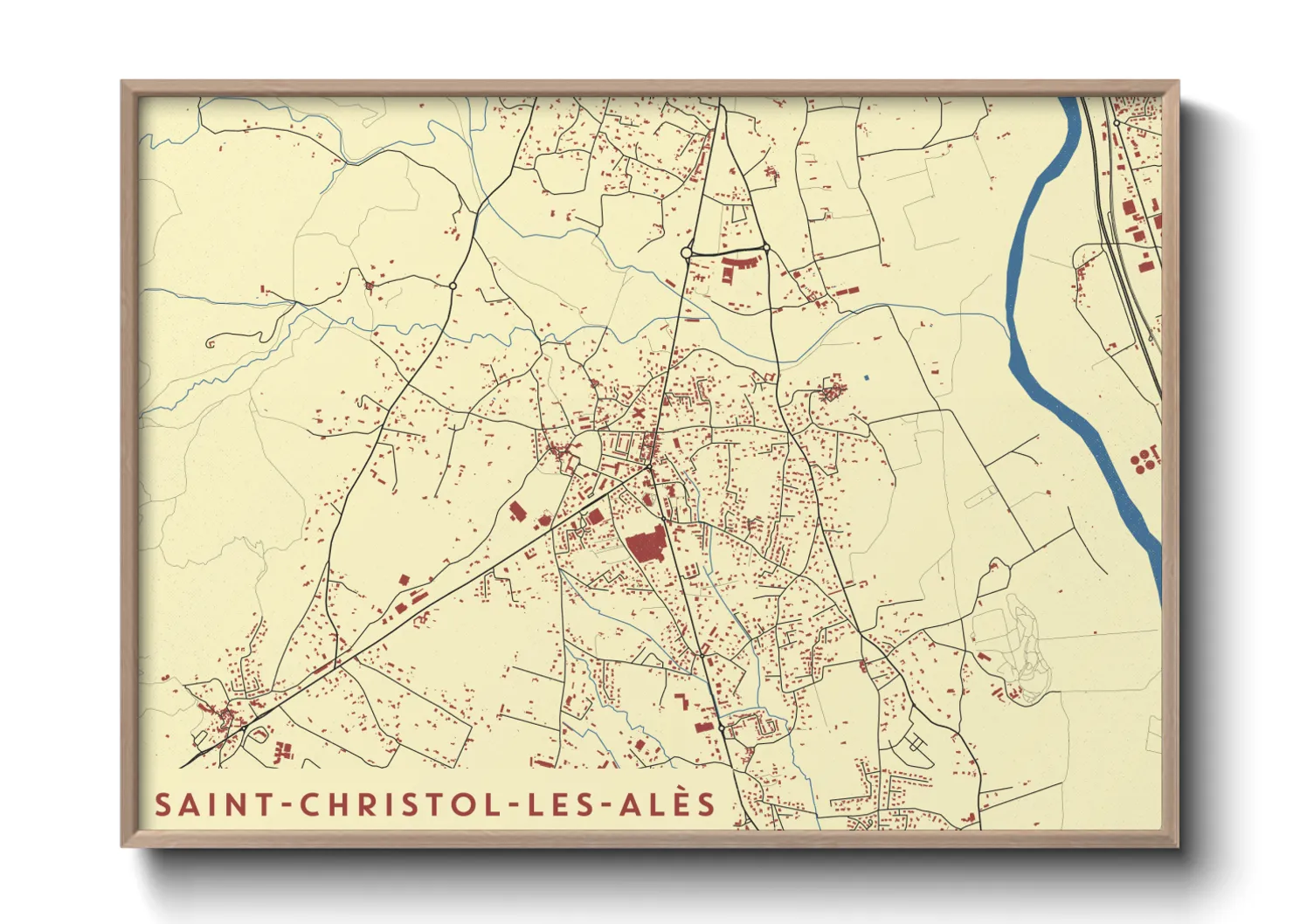 Une affiche de carte sur Saint-Christol-les-Alès