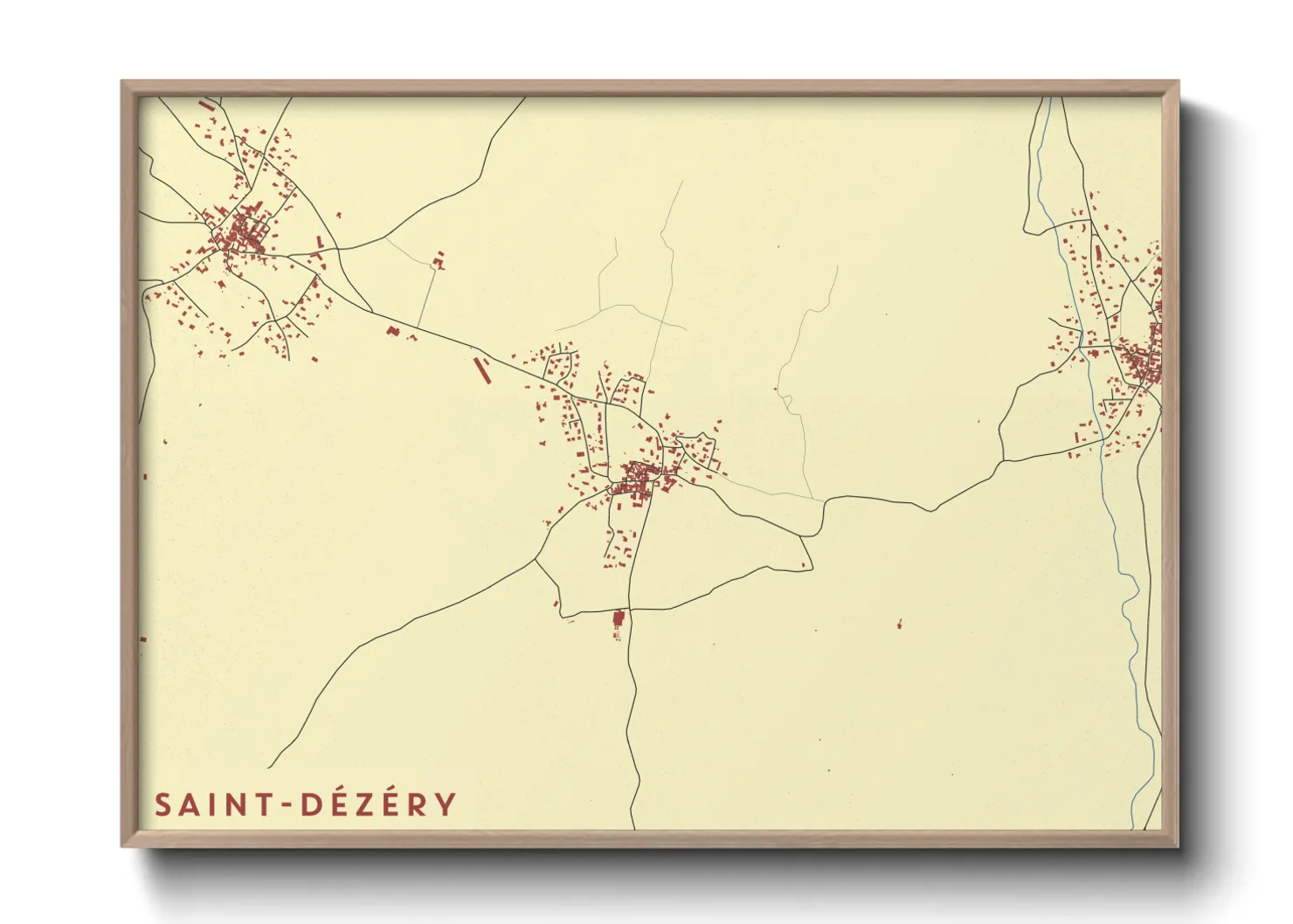 Une affiche de carte sur Saint-Dézéry
