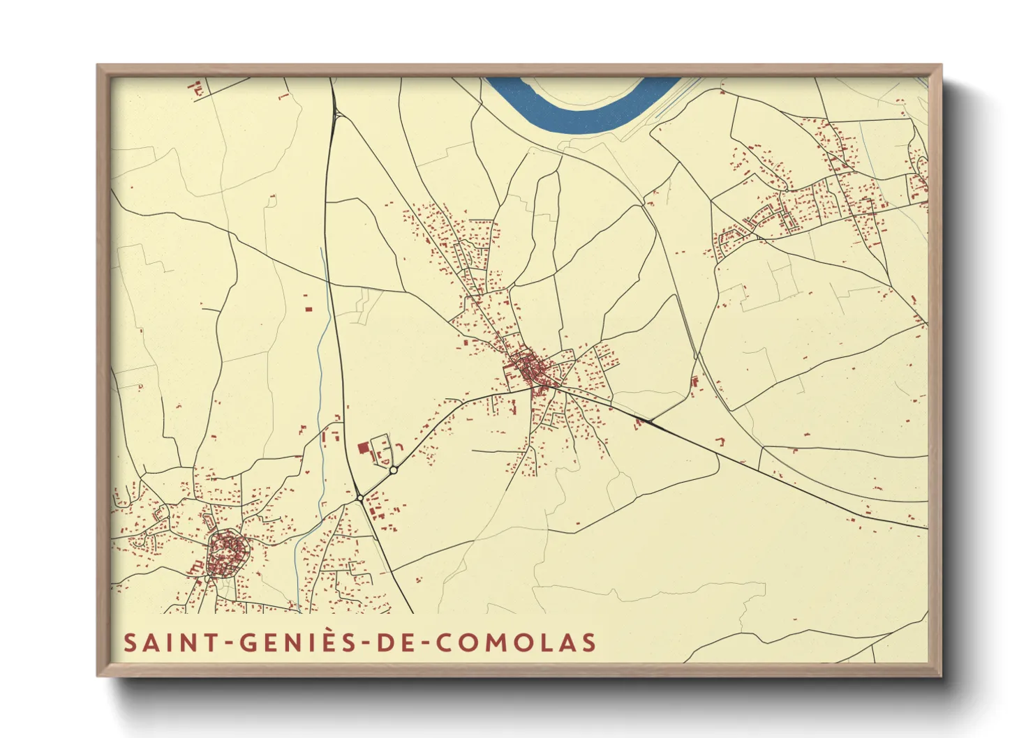 Une affiche de carte sur Saint-Geniès-de-Comolas