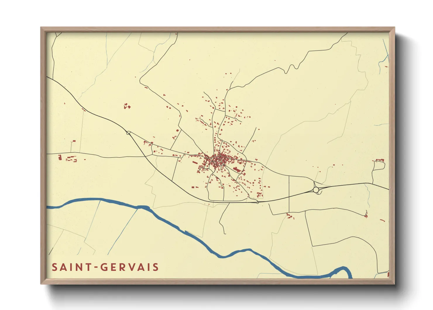 Une affiche de carte sur Saint-Gervais