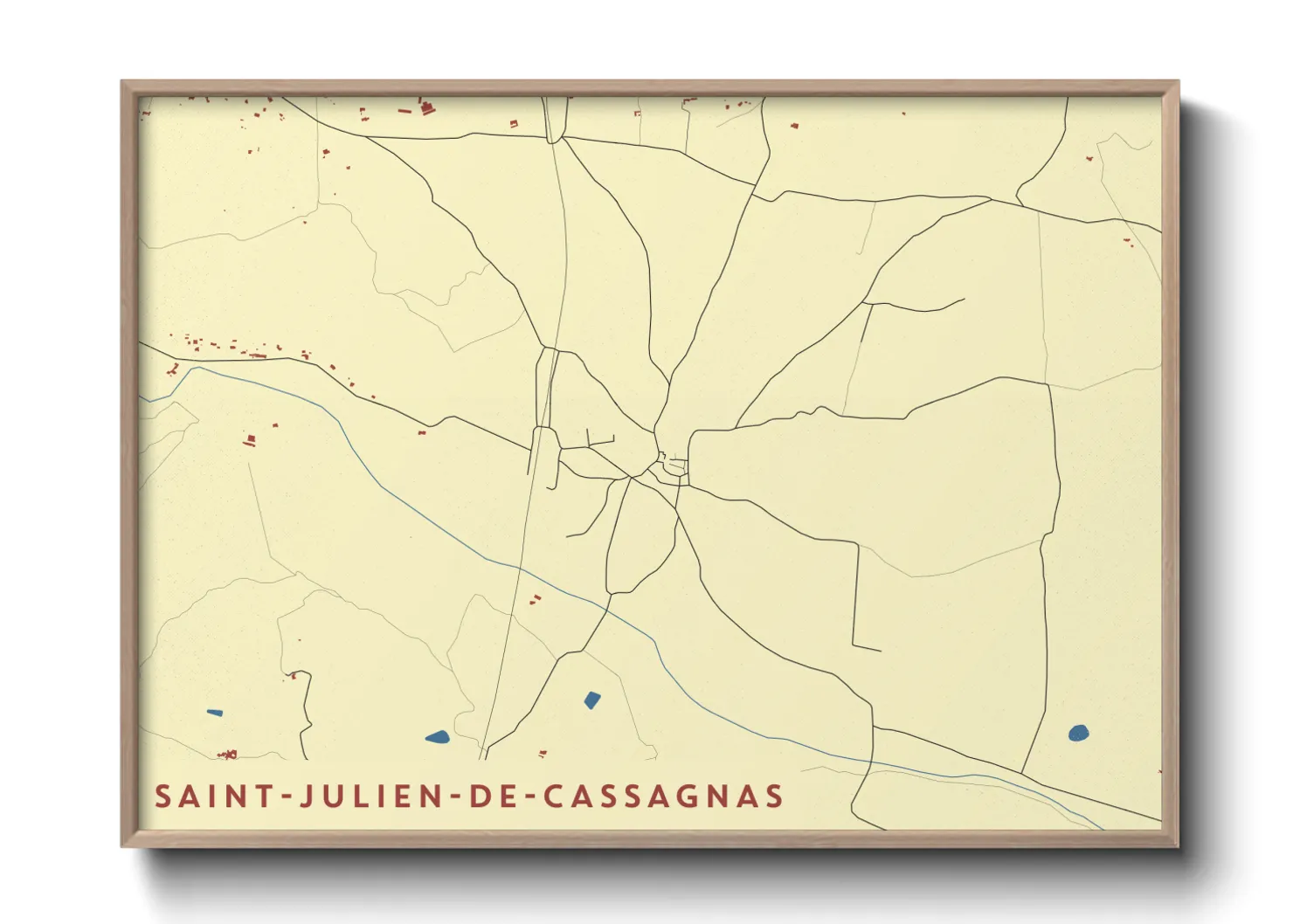 Une affiche de carte sur Saint-Julien-de-Cassagnas