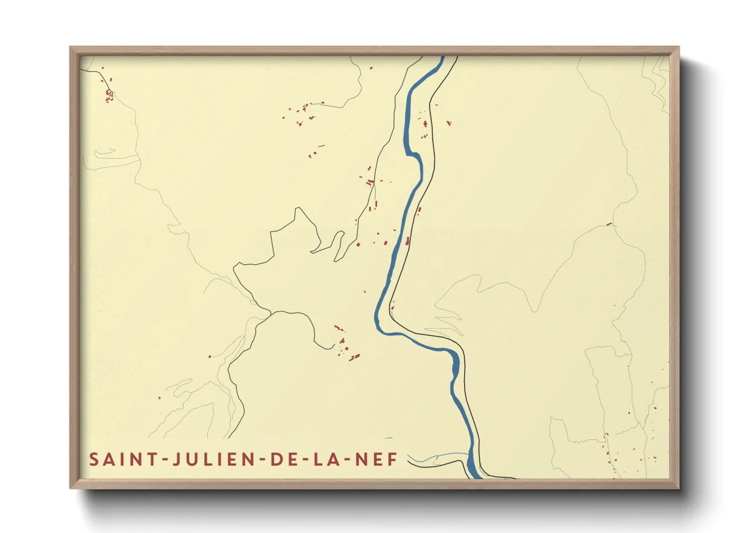 Une affiche de carte sur Saint-Julien-de-la-Nef
