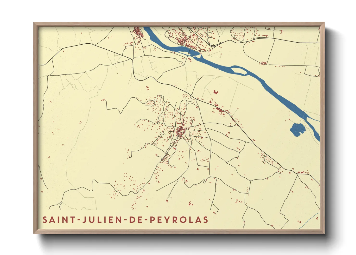 Une affiche de carte sur Saint-Julien-de-Peyrolas