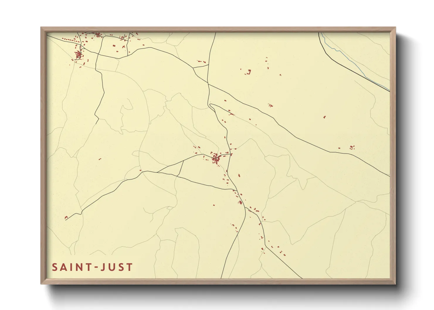 Une affiche de carte sur Saint-Just