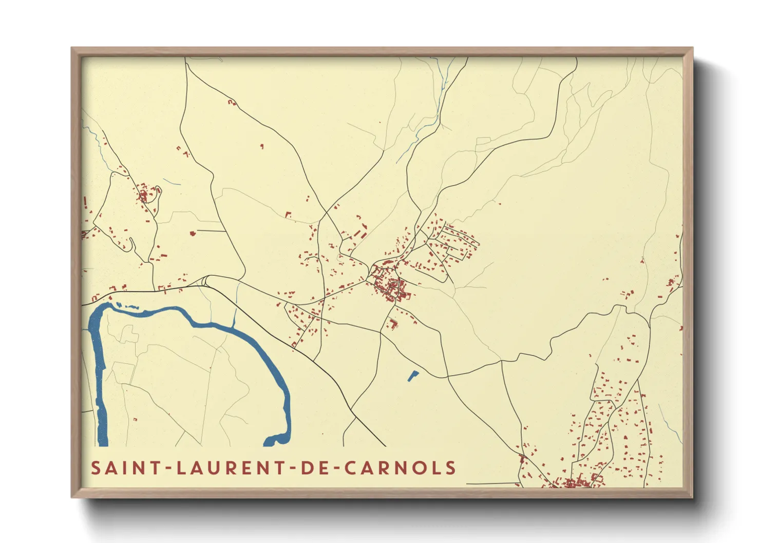 Une affiche de carte sur Saint-Laurent-de-Carnols