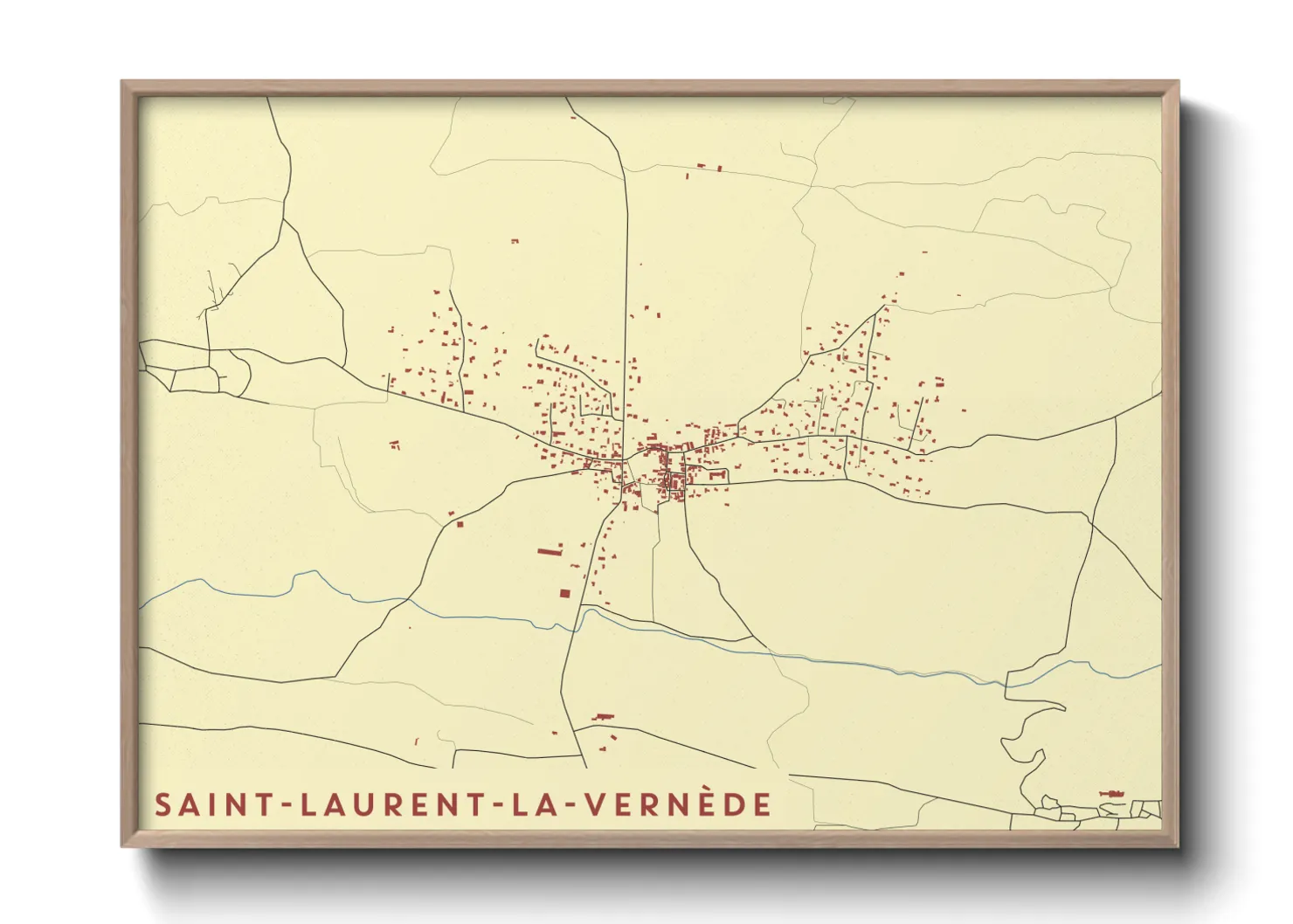 Une affiche de carte sur Saint-Laurent-la-Vernède