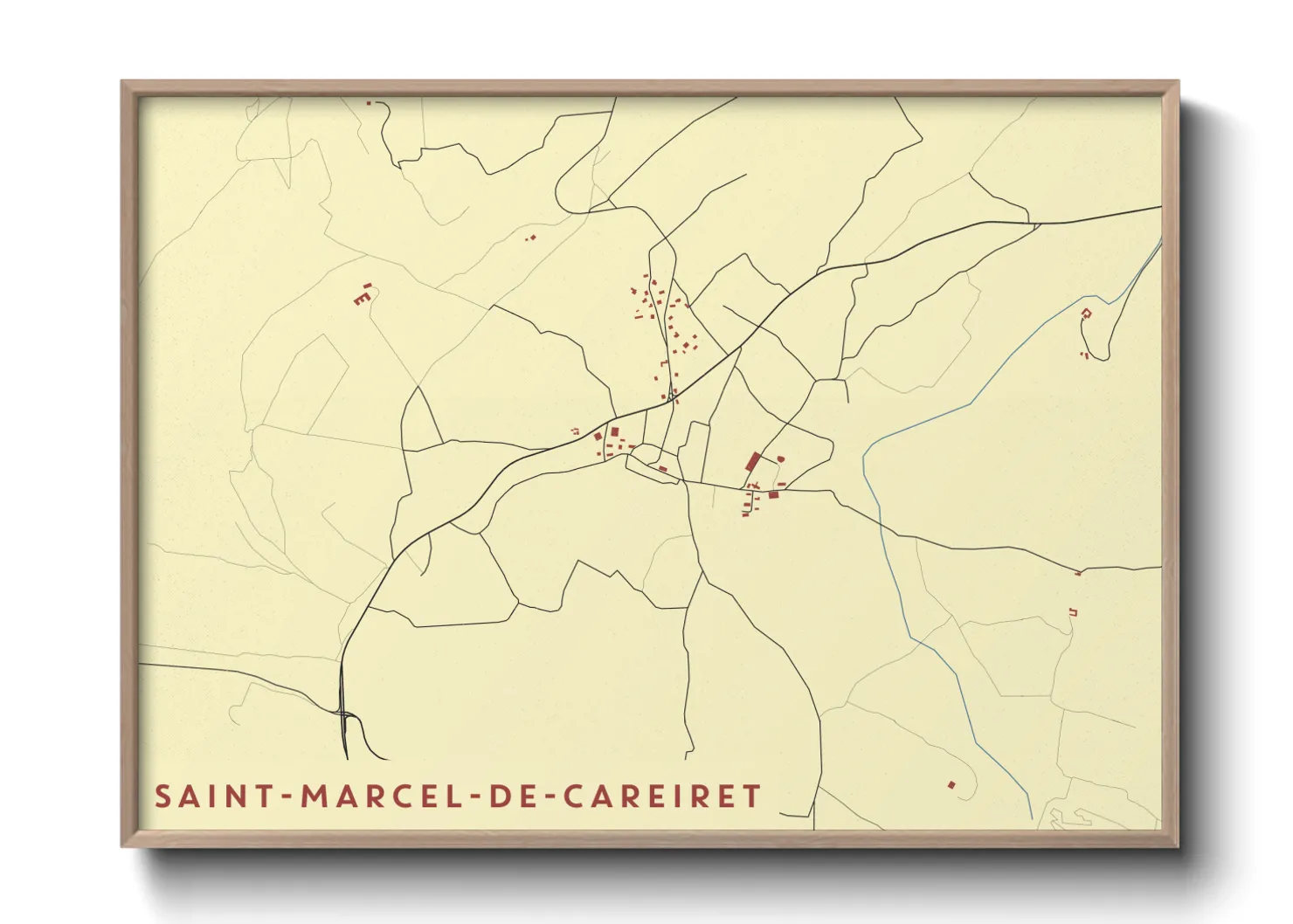 Une affiche de carte sur Saint-Marcel-de-Careiret