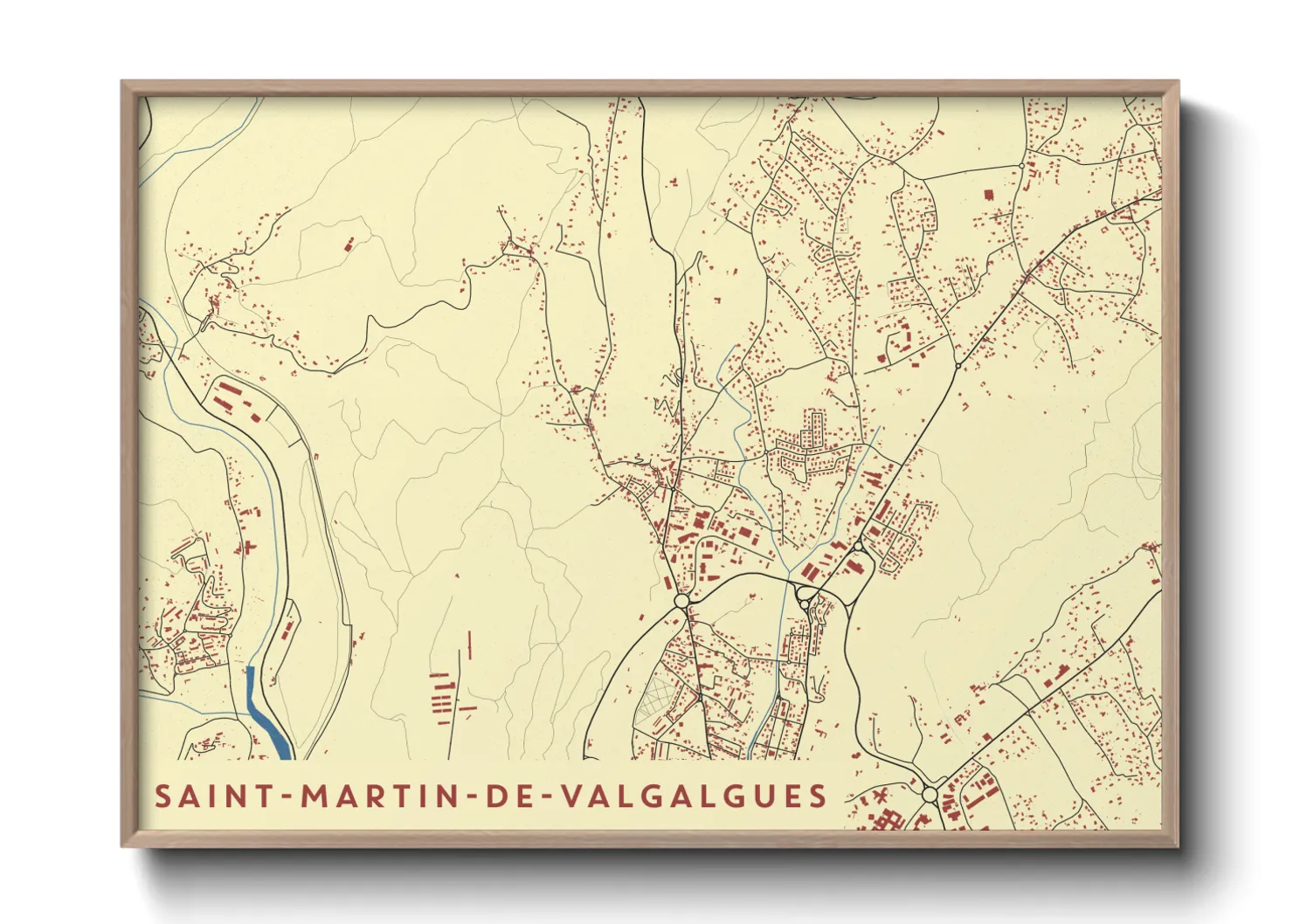 Une affiche de carte sur Saint-Martin-de-Valgalgues