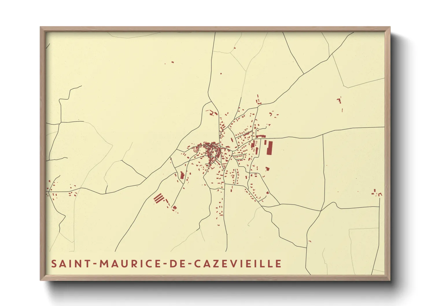 Une affiche de carte sur Saint-Maurice-de-Cazevieille
